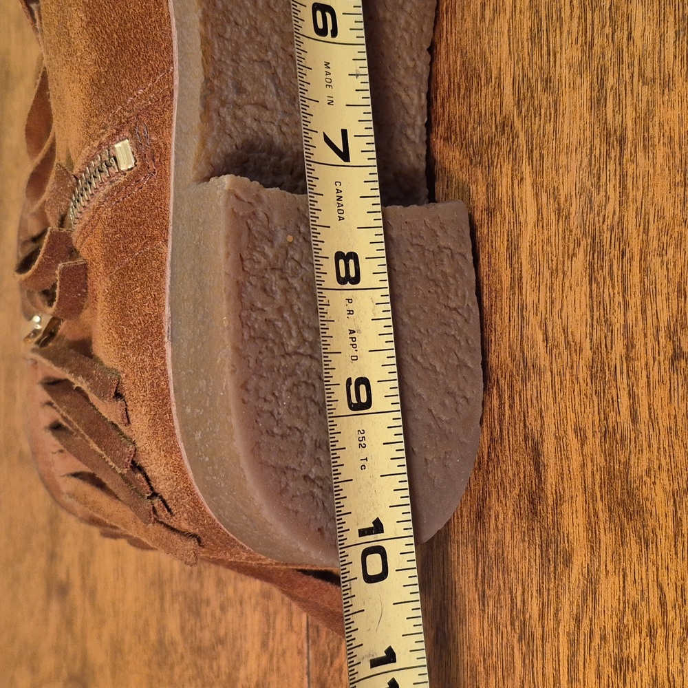 KATE SPADE 'Betsie' Suede Flat Boho Fringe Ankle Boots, Size 8.5M - Picture 7 of 16